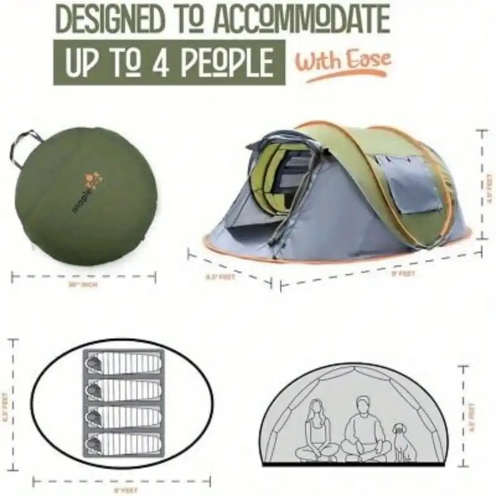 Premium 4-Person Easy Pop Up Camping Tent - image 2