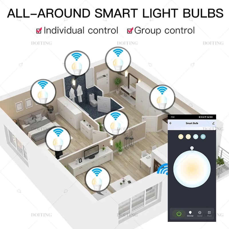 Tuya Smart LED Bulb E27 B22 WiFi Voice Control - image 4