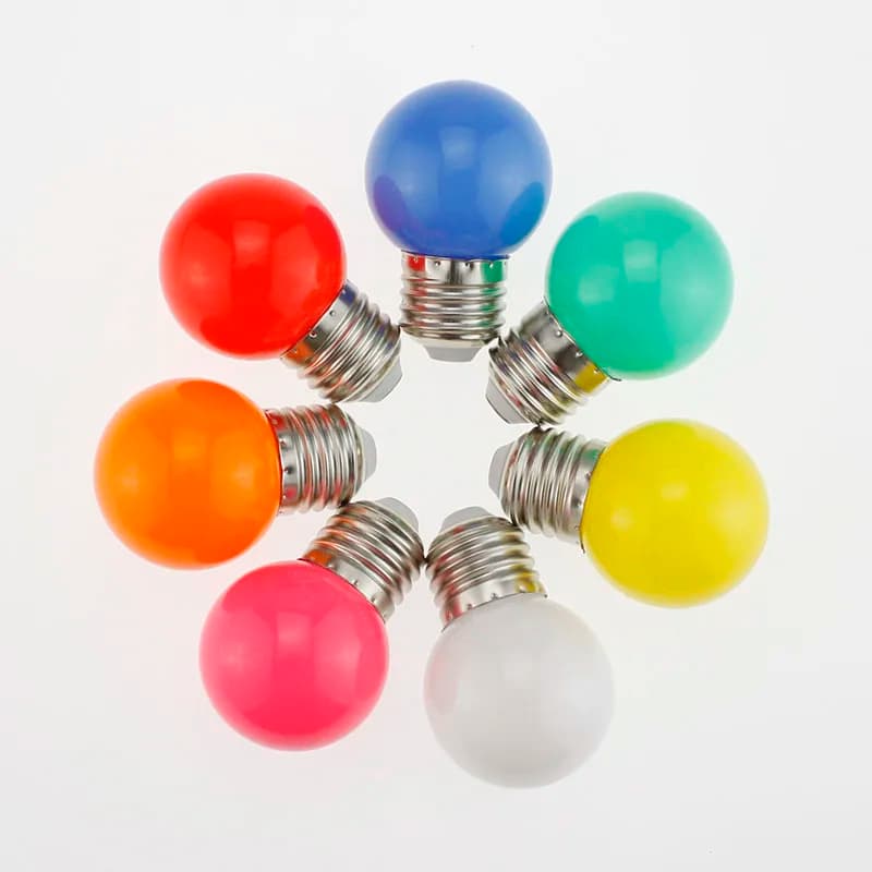 20pcs Colour LED Bulb E27 220V G45 7 Color RGB Lampada LED - image 4