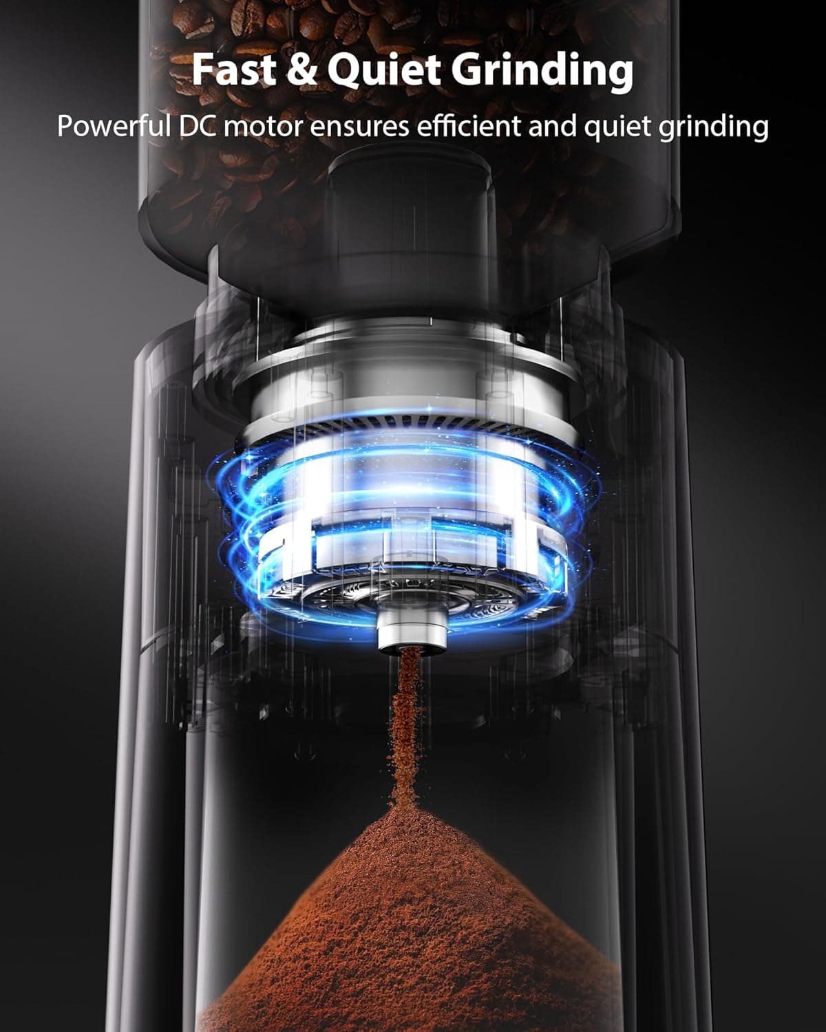Aromaster Conical Burr Coffee Grinder with 25 Settings & Timer - image 4