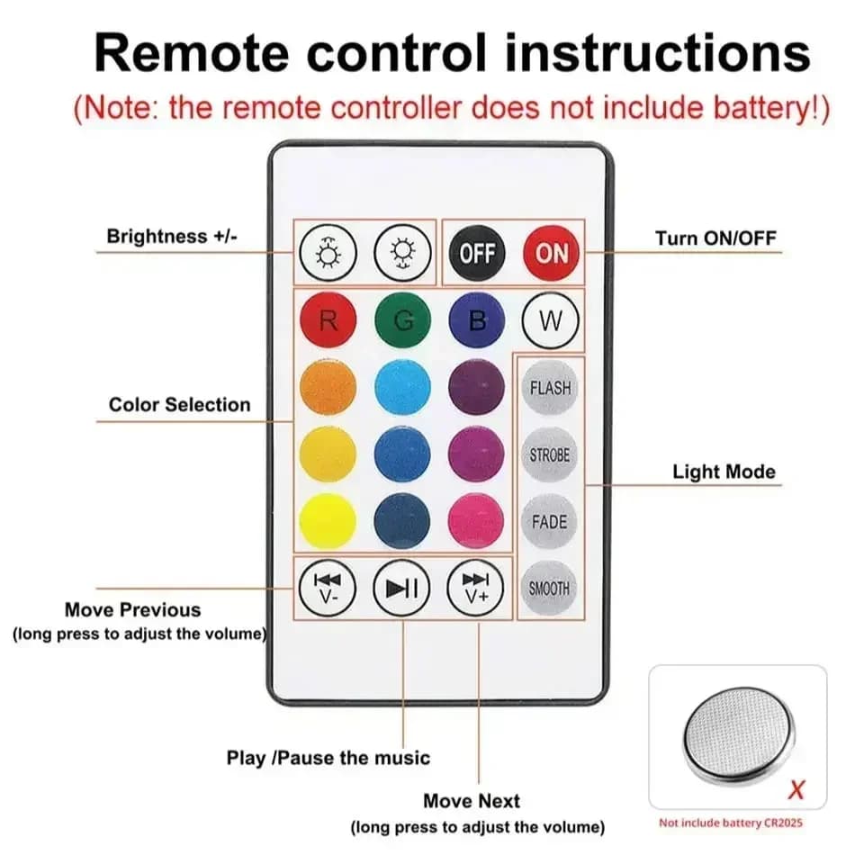 Bluetooth Music Bulb RGBW Remote Control Speaker - image 4