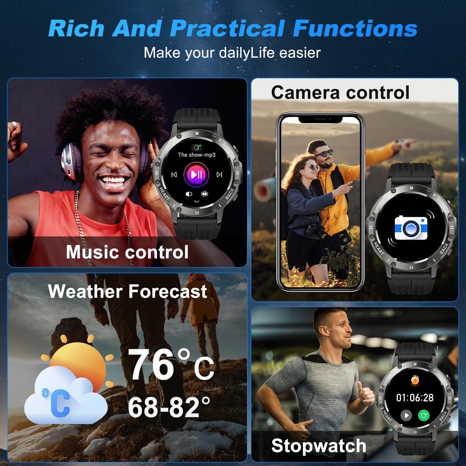 Oiviato Military-Style Fitness Tracker and Smartwatch - image 5