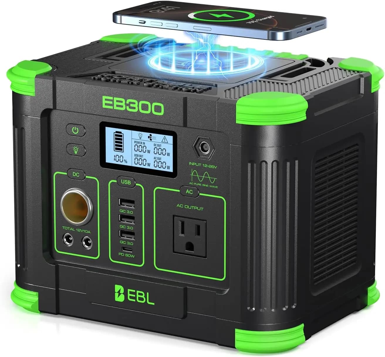 Unbranded 300W Portable Power Station with Solar Charging