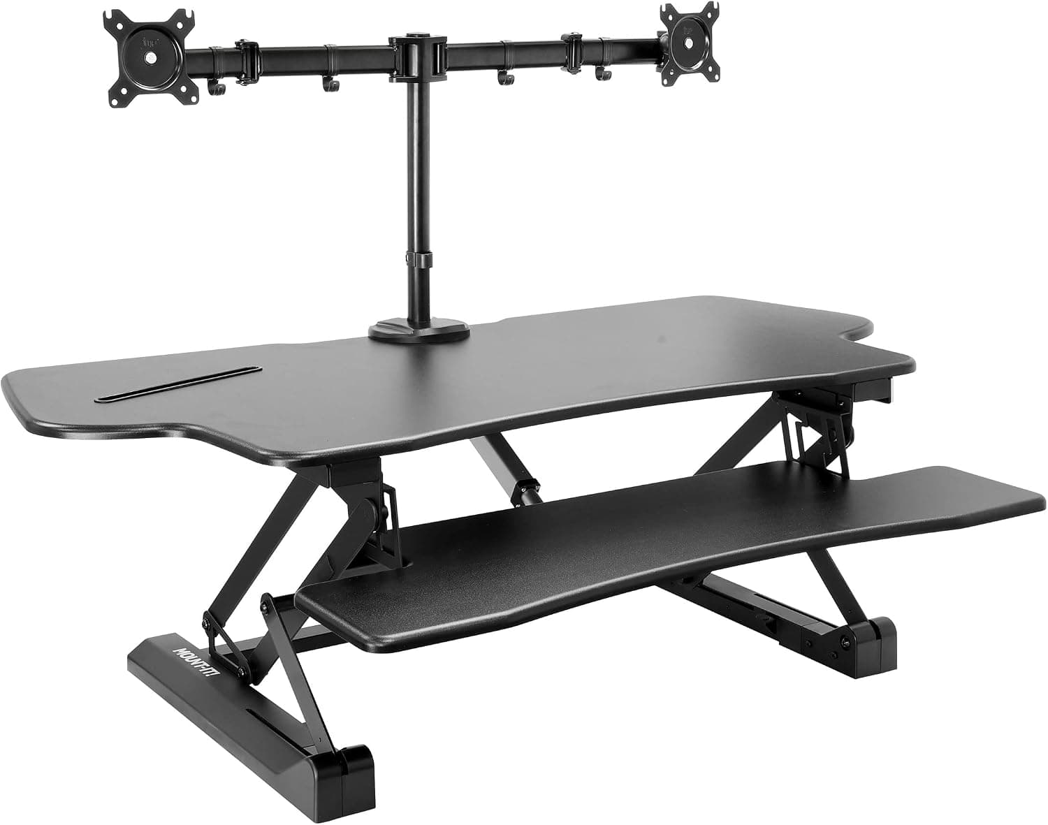 Mount-It! Electric Standing Desk Converter with Dual Arms - image 3