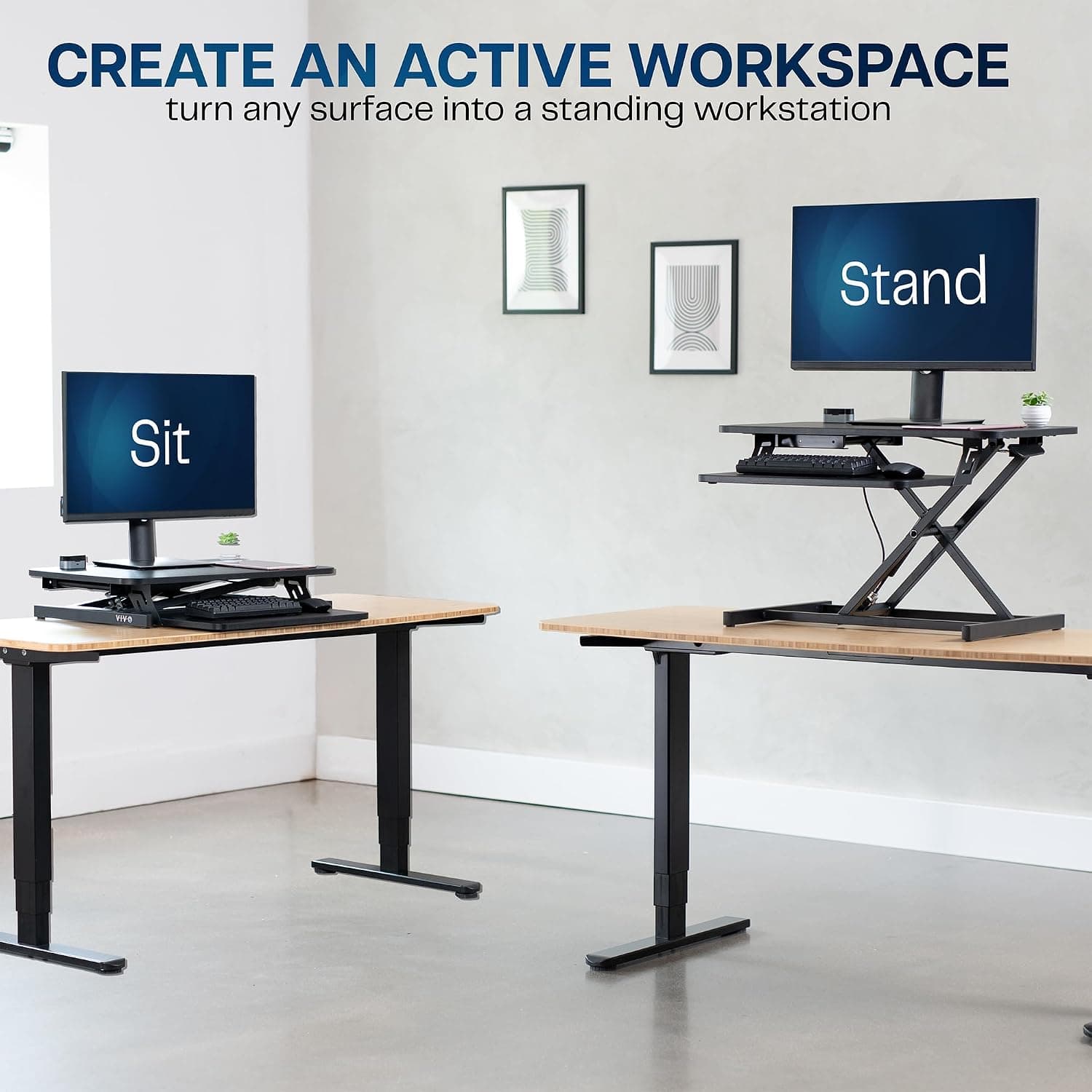 VIVO 28 in Standing Desk Converter with Keyboard Tray - image 3