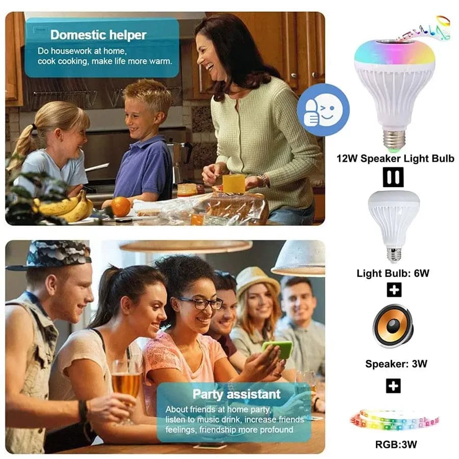 E27 Bluetooth Speaker Music Bulb RGB Lights Bulb - image 5