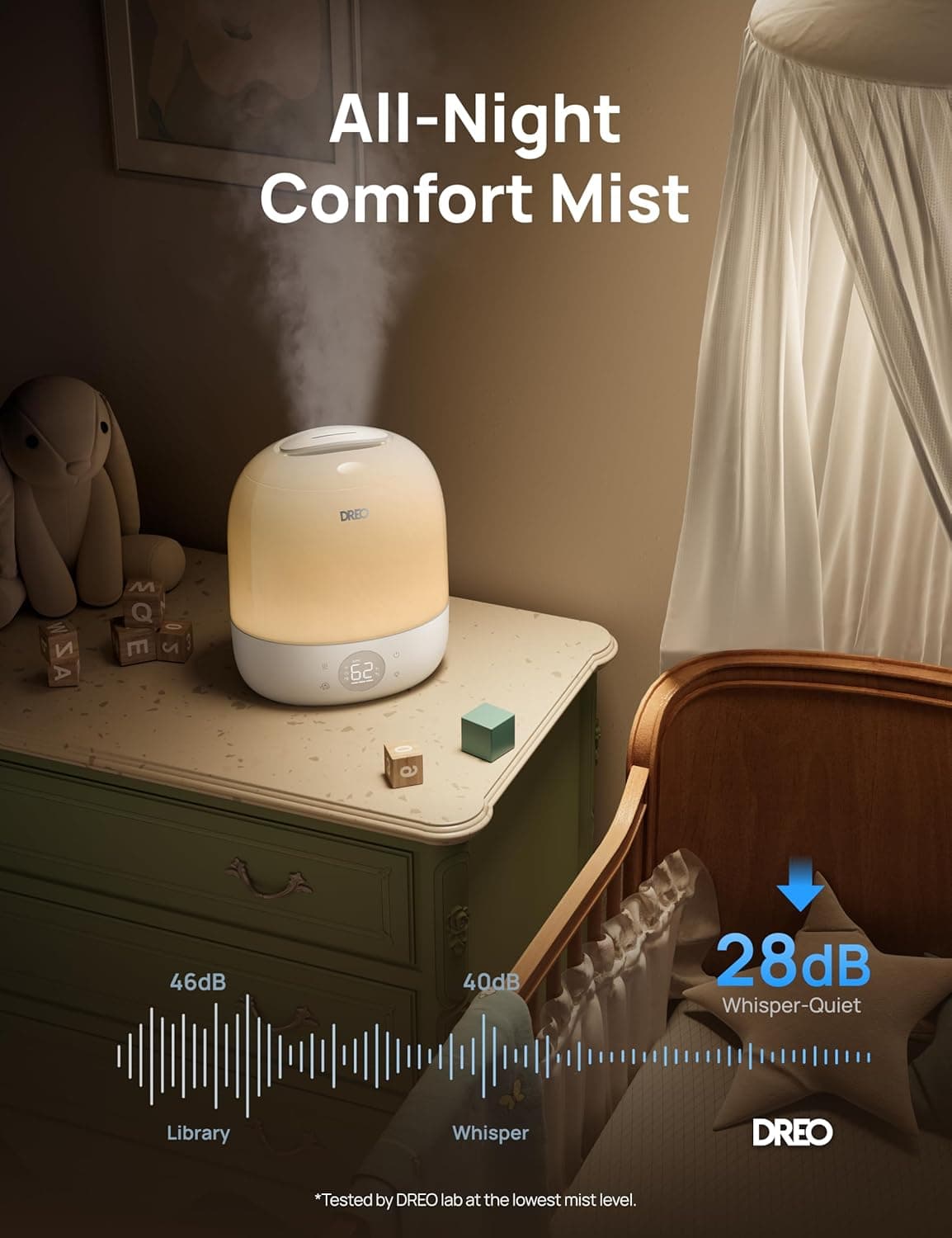 DREO HM409S Smart Cool Mist Humidifier with Night Light - image 5