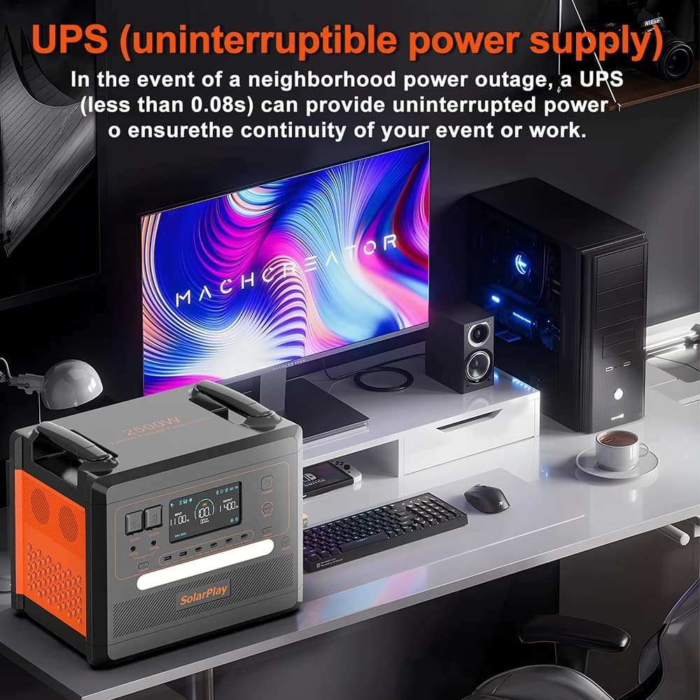 SOLARPLAY 2500W 2304Wh LiFePO4 Portable Power Station - image 3