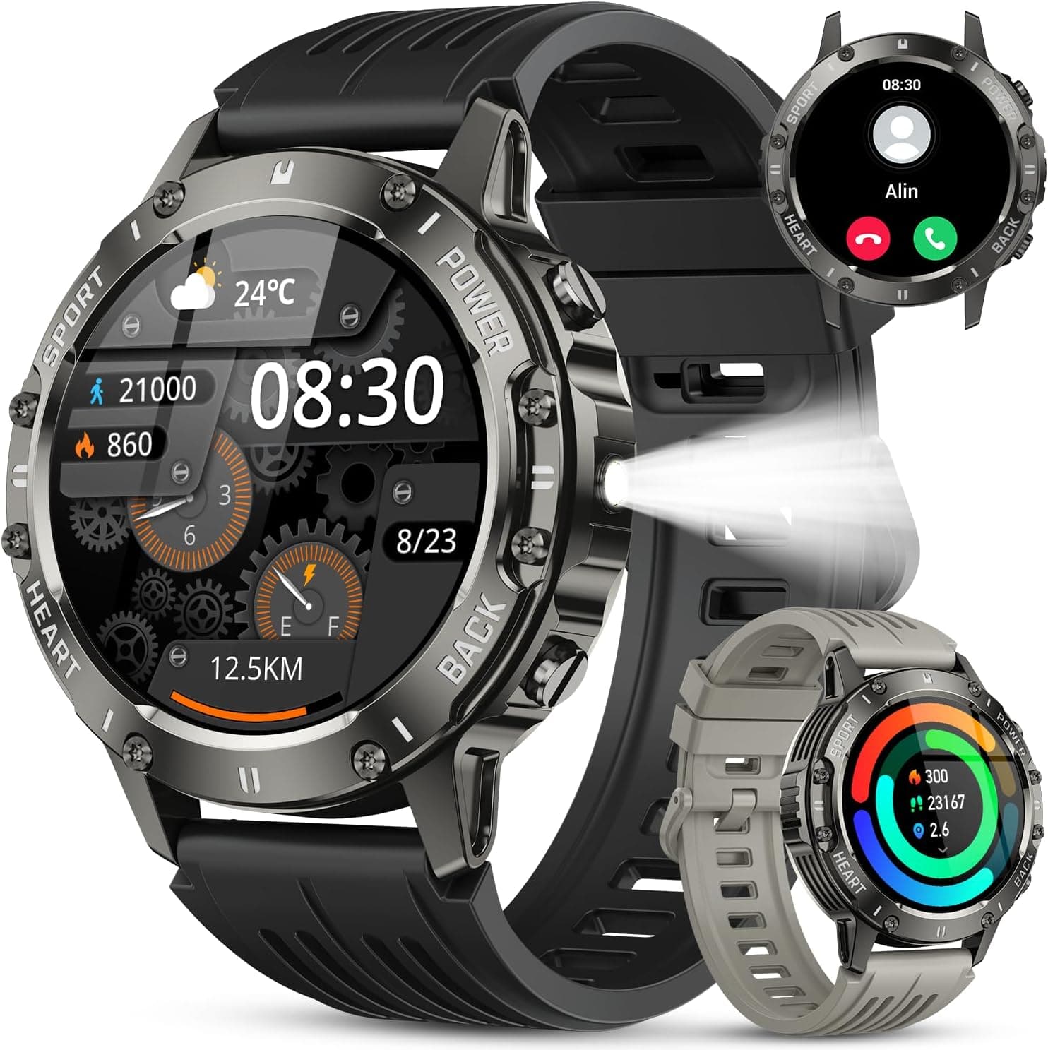 Oiviato Military-Style Fitness Tracker and Smartwatch