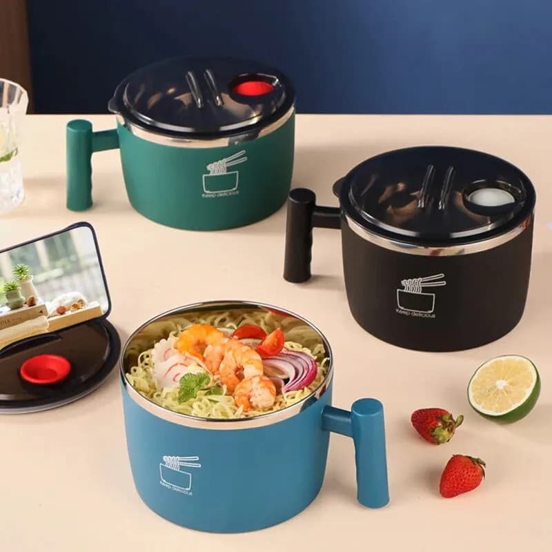 Stainless Steel Bowl With Lid for Instant Noodles