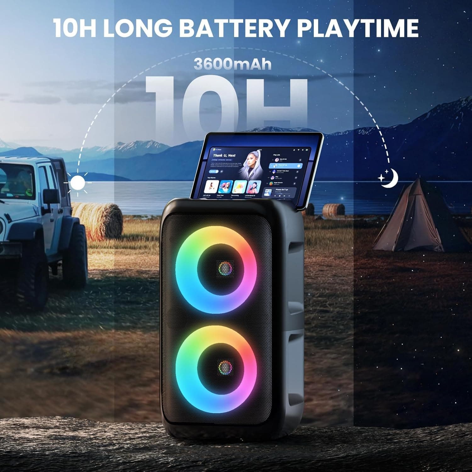 PWBSLAI Bluetooth Speaker with 2 Wireless Microphones - image 4