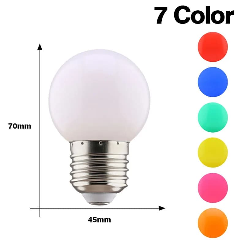 20pcs Colour LED Bulb E27 220V G45 7 Color RGB Lampada LED - image 2