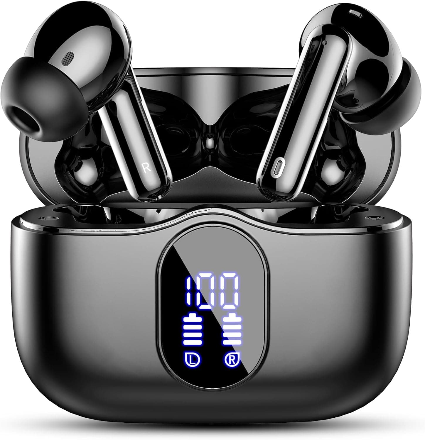 Btootos Wireless Earbuds with Noise Cancelling Mic and LED Display