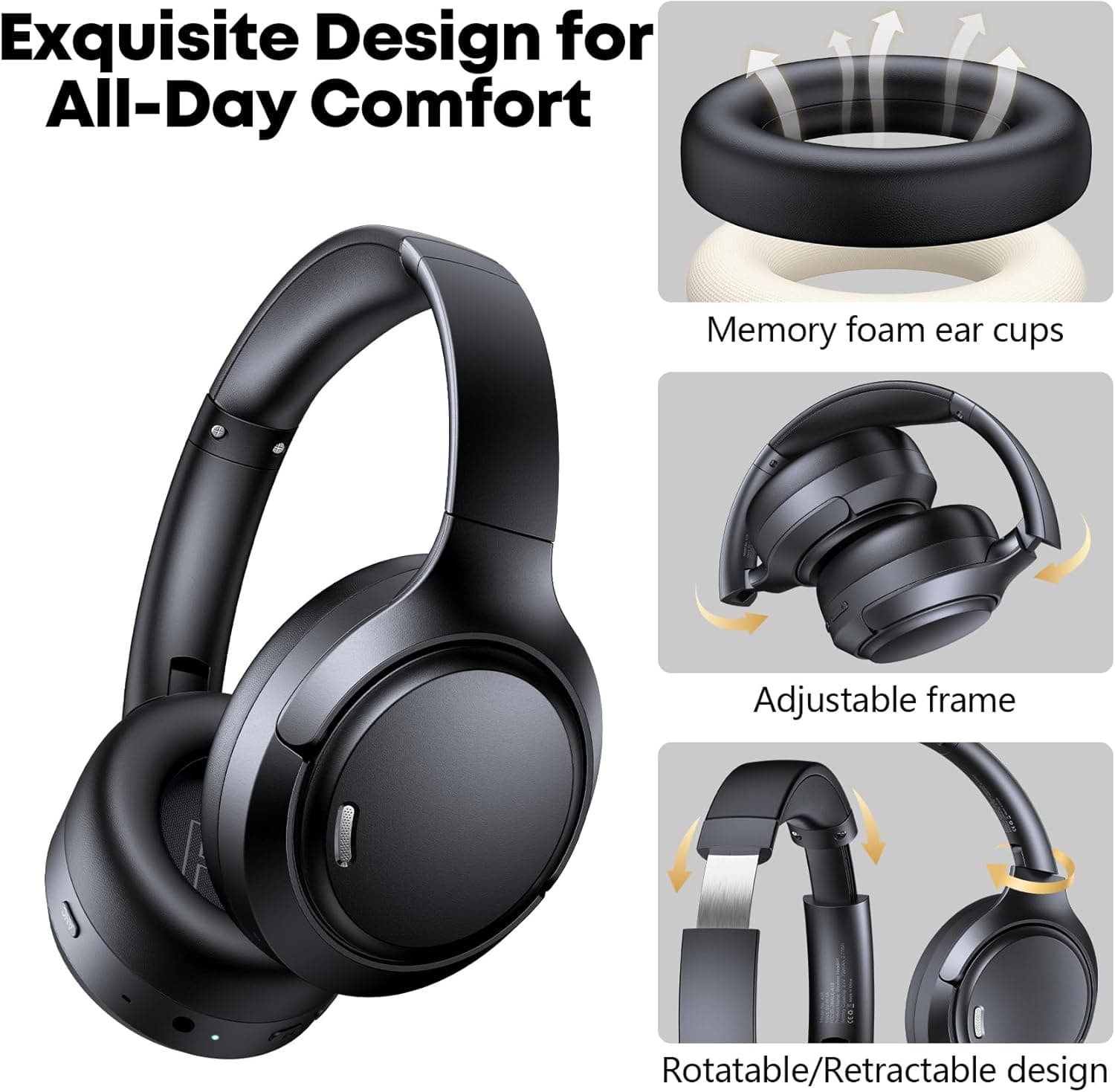 TAGRY Hybrid Active Noise Cancelling Over-Ear Bluetooth Headphones - image 5