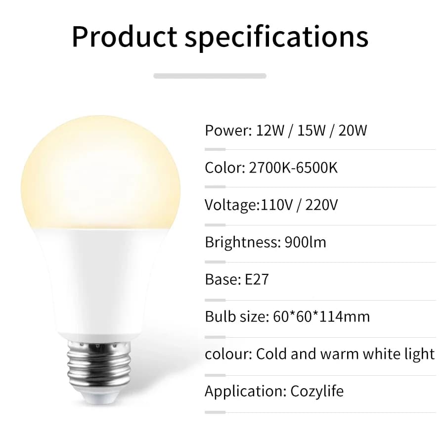 Cozylife E27 WiFi Smart LED Light Bulbs - image 2