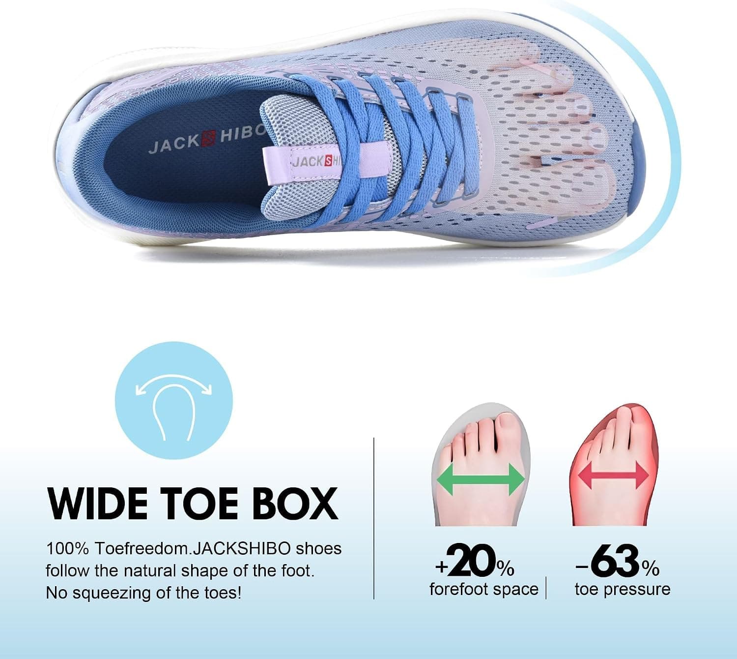 JACKSHIBO Wide Toe Box Zero Drop Sneakers for Women - image 2
