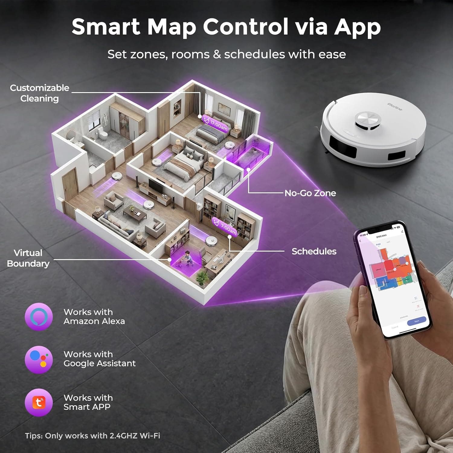 iMartine D16S MAX robot vacuum and mop with self-empty base - image 4