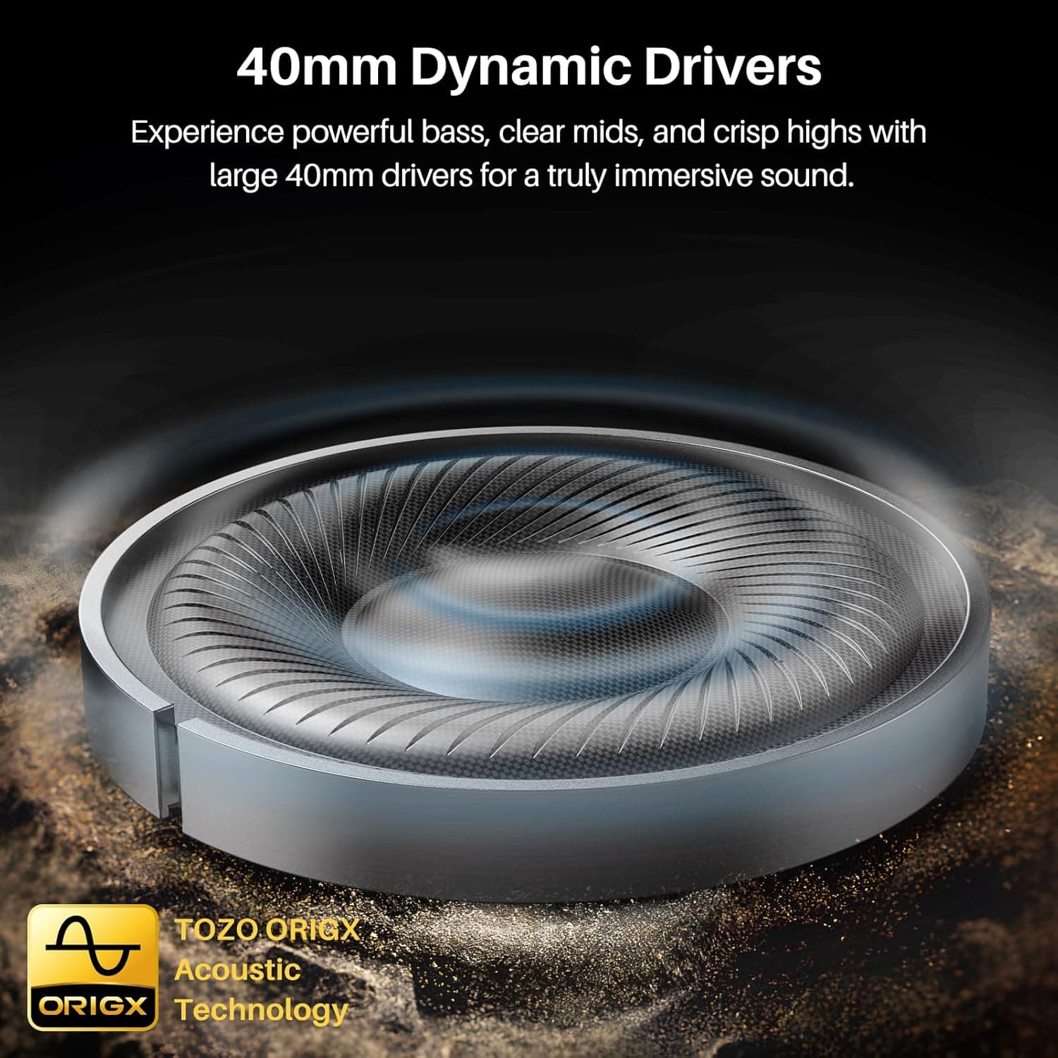 TOZO HT3 Hybrid Noise Cancelling Over-Ear Headphones - image 2