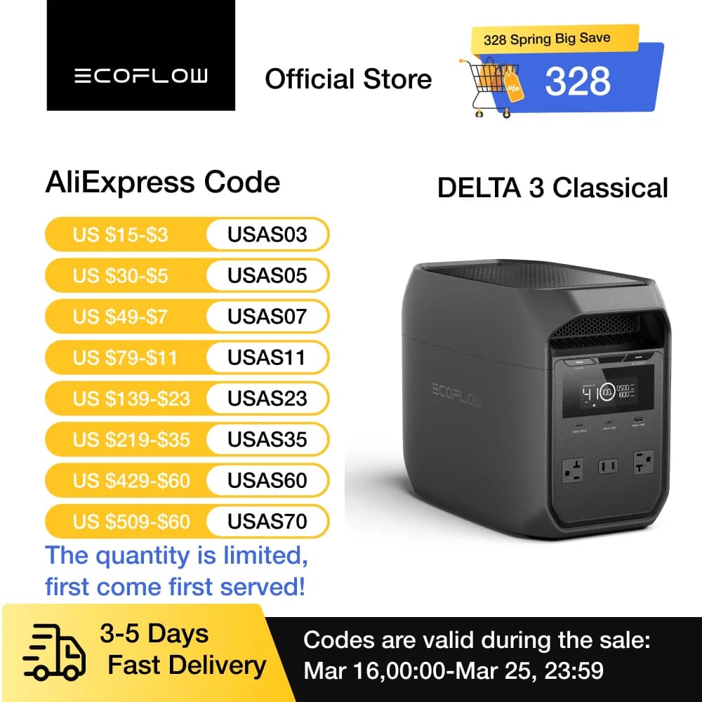 ECOFLOW DELTA 3 Classical Dark Portable Power Station