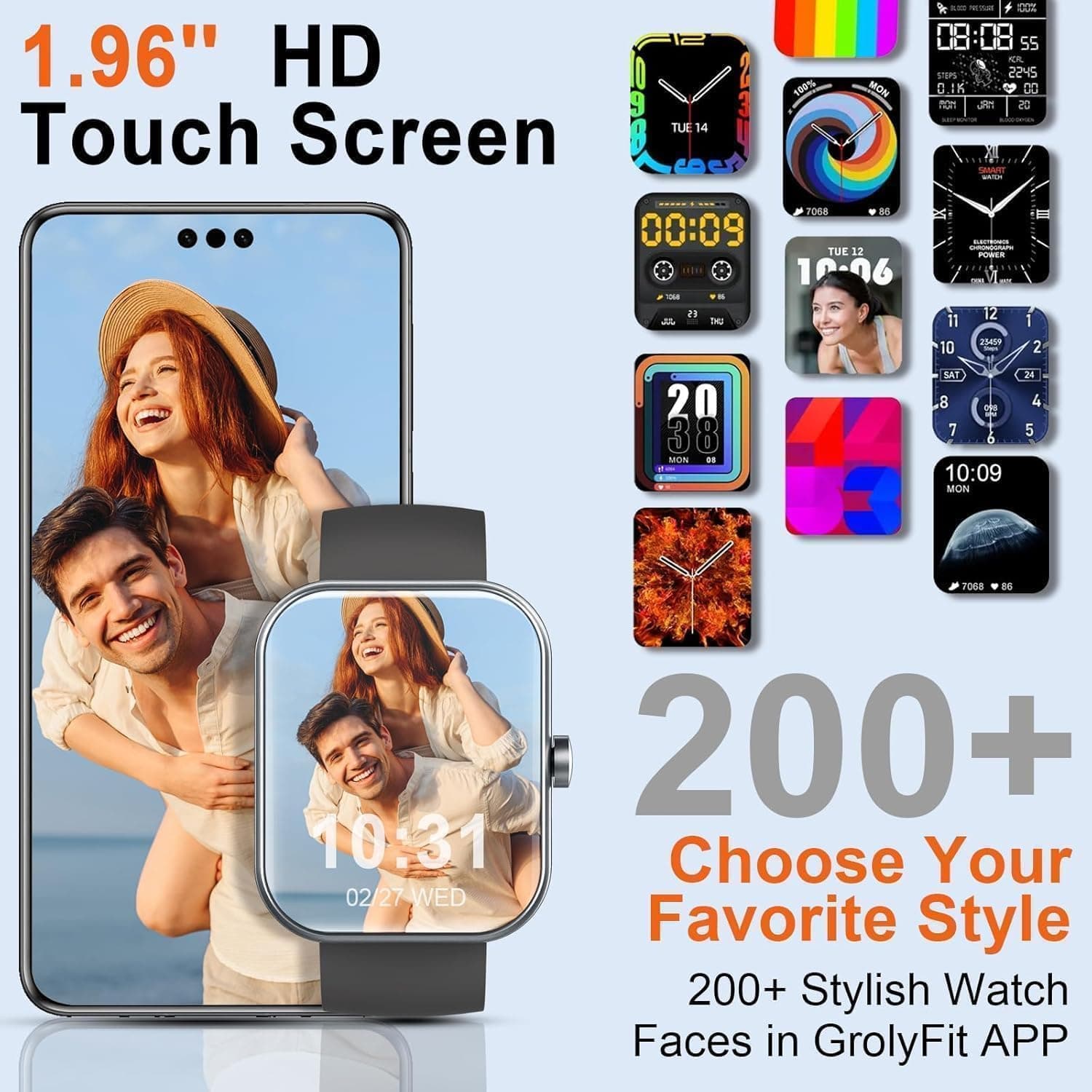 Fempoin 1.96" Smart Watch with Bluetooth Calling & Fitness Tracking - image 2