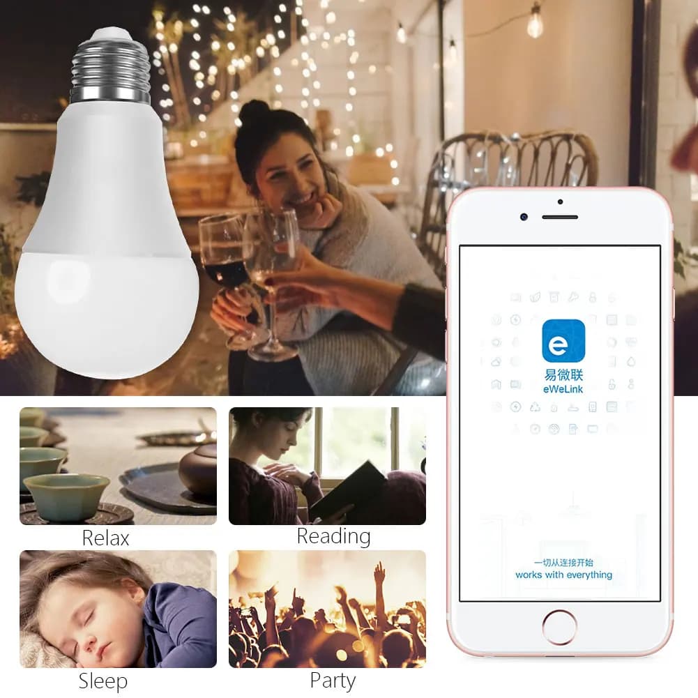 Smart LED Light Bulbs E27 TUYA RGB+White+Warm - image 4