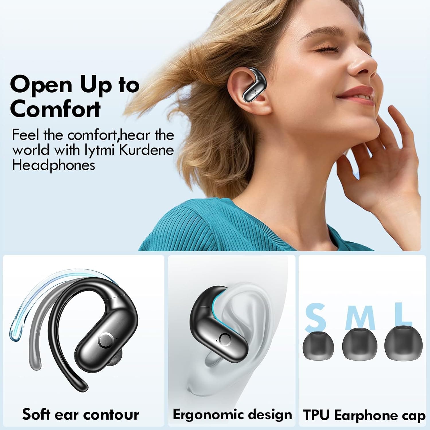kurdene Bluetooth Sport Earbuds with Over-Ear Hooks - image 5