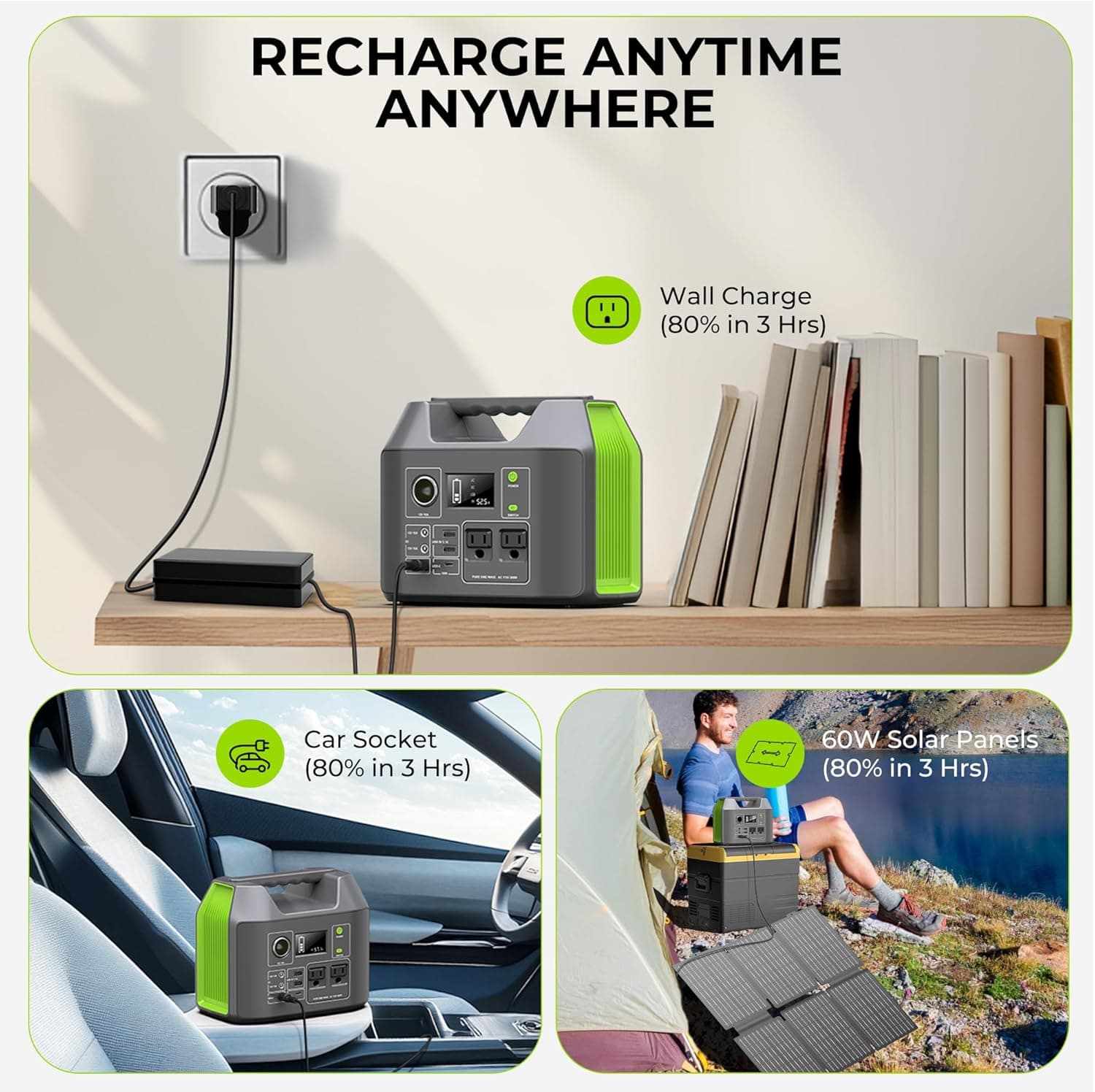 EnginStar 300W Portable Power Station with 60W Solar Panel - image 4