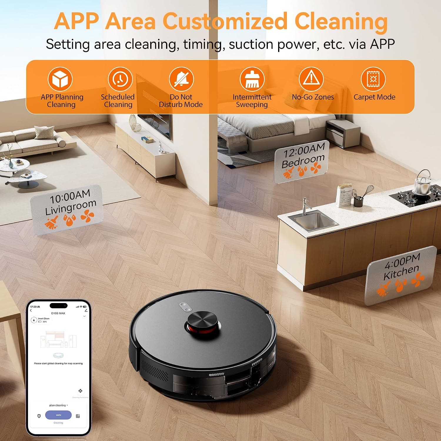 WSUANE Robot Vacuum and Mop Combo with Self-Empty Dock - image 5