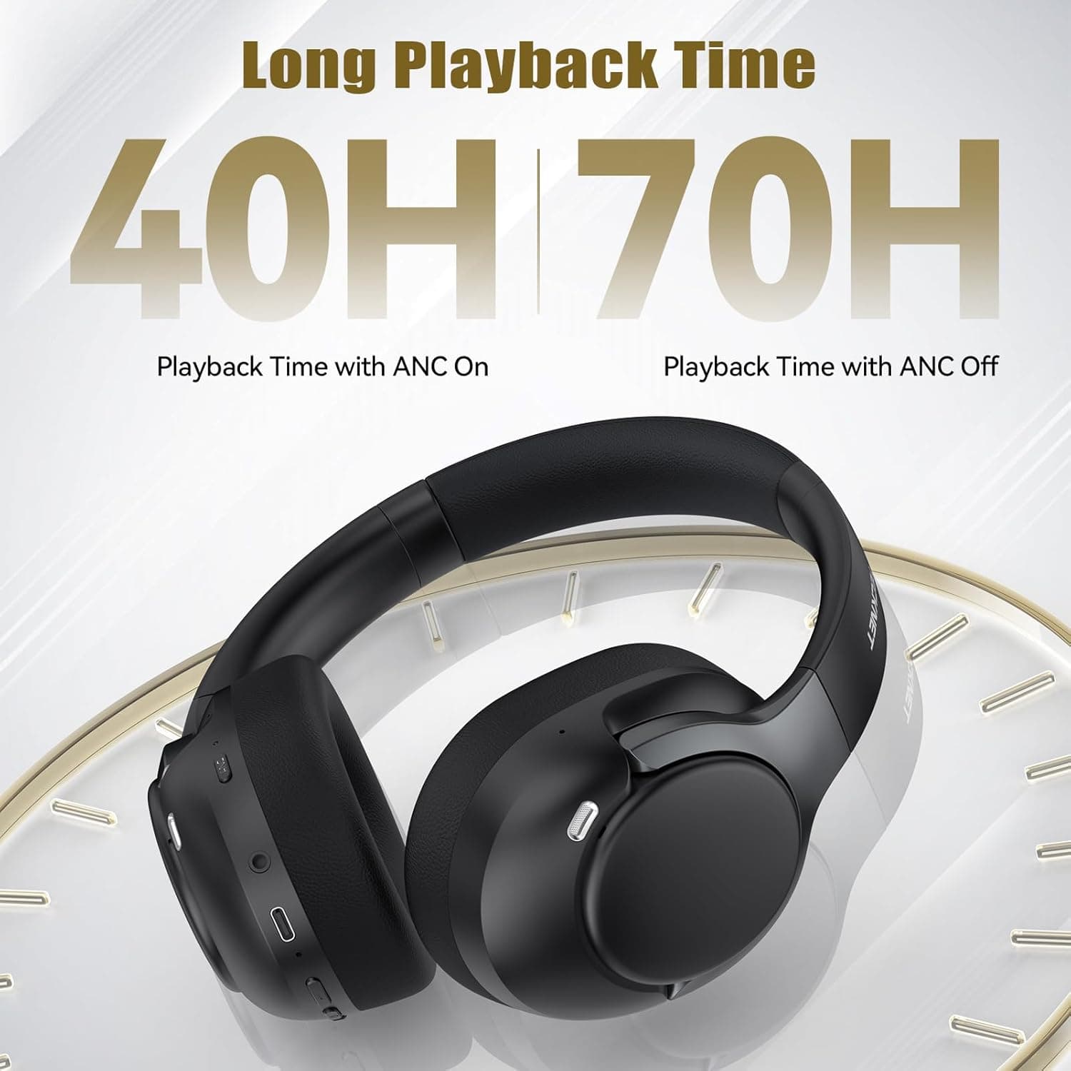 TECKNET Hybrid Active Noise Cancelling Headphones - Black - image 4