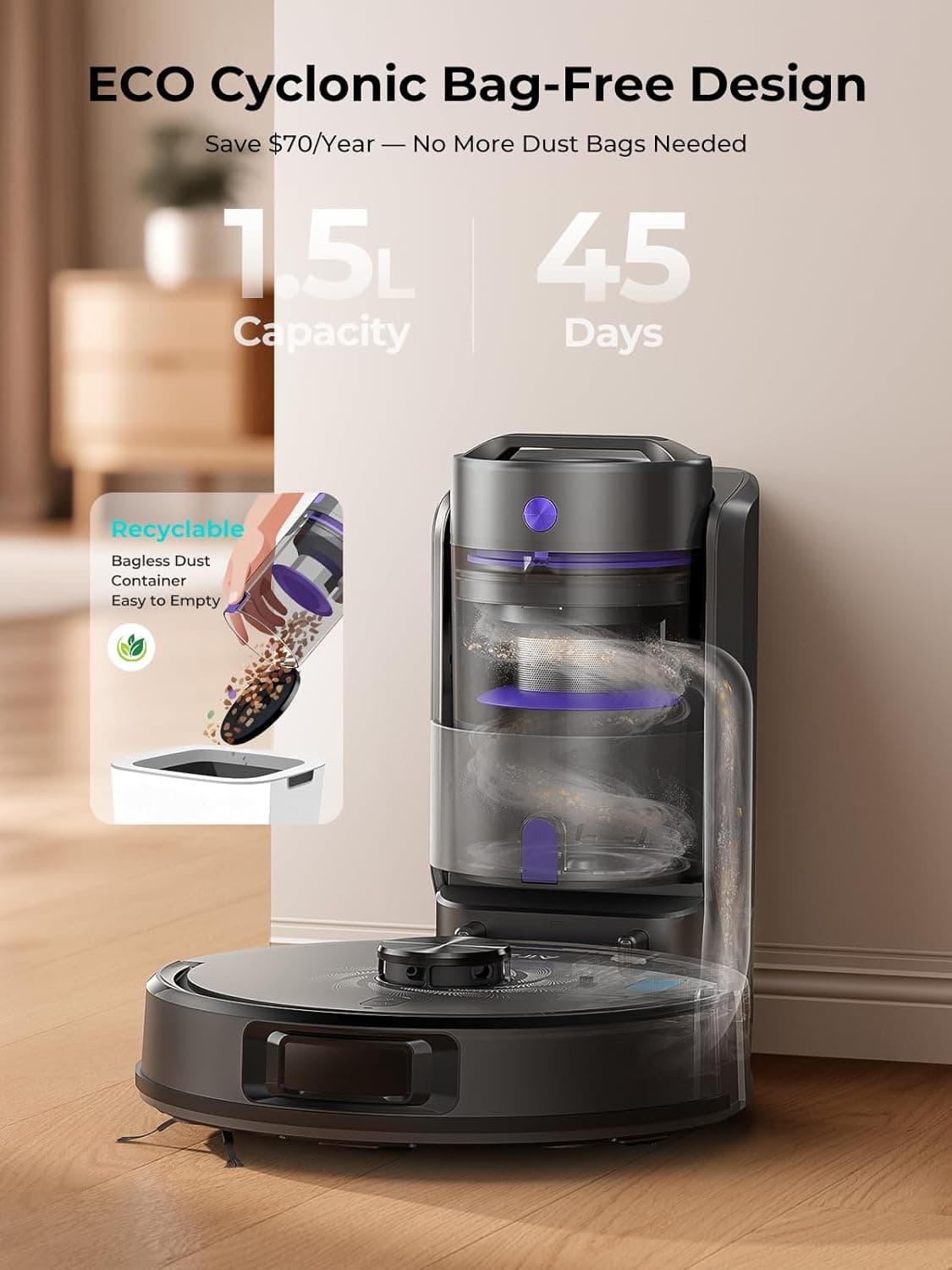 Airzeen Q20 Ultra Robot Vacuum and Mop with Self-Empty Dock - image 2