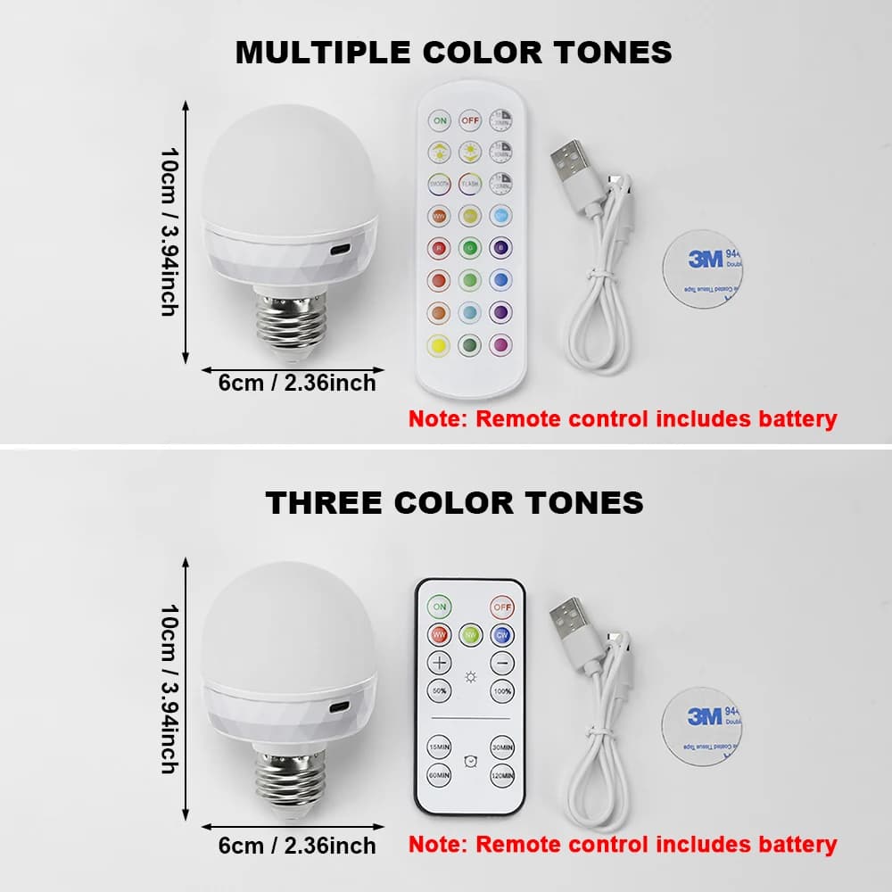 RGB LED Light Bulb USB Smart Remote Control - image 2