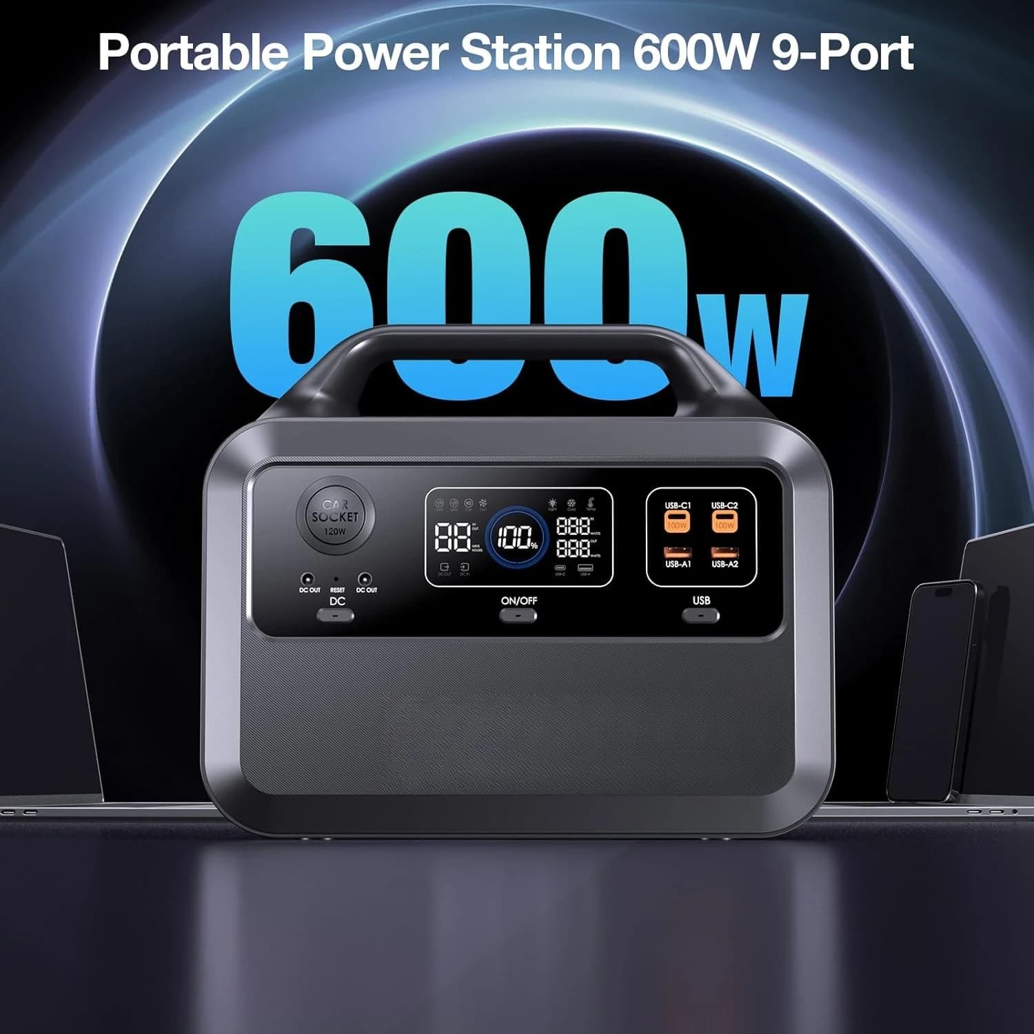 Portable Power Station 600W Solar Generator