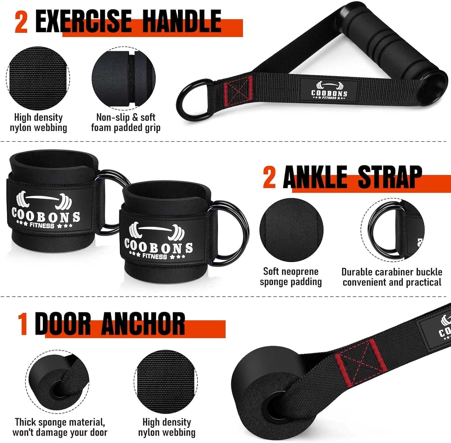COOBONS FITNESS Heavy Resistance Bands - 300LBS Set - image 4