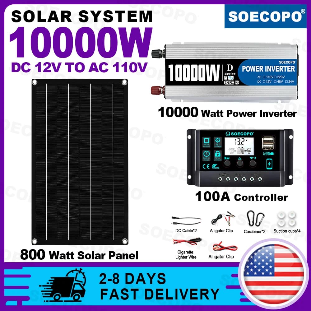SOECOPO 10000W Solar Power Station System Kit