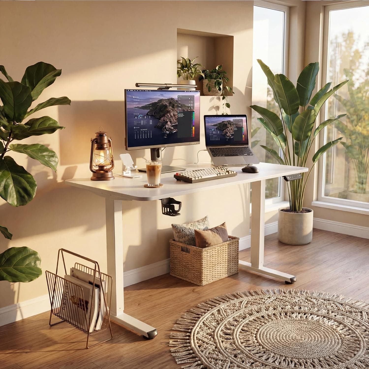 Furmax Electric Standing Desk, 45 x 24 Inch Height Adjustable Sit-Stand Desk - image 2