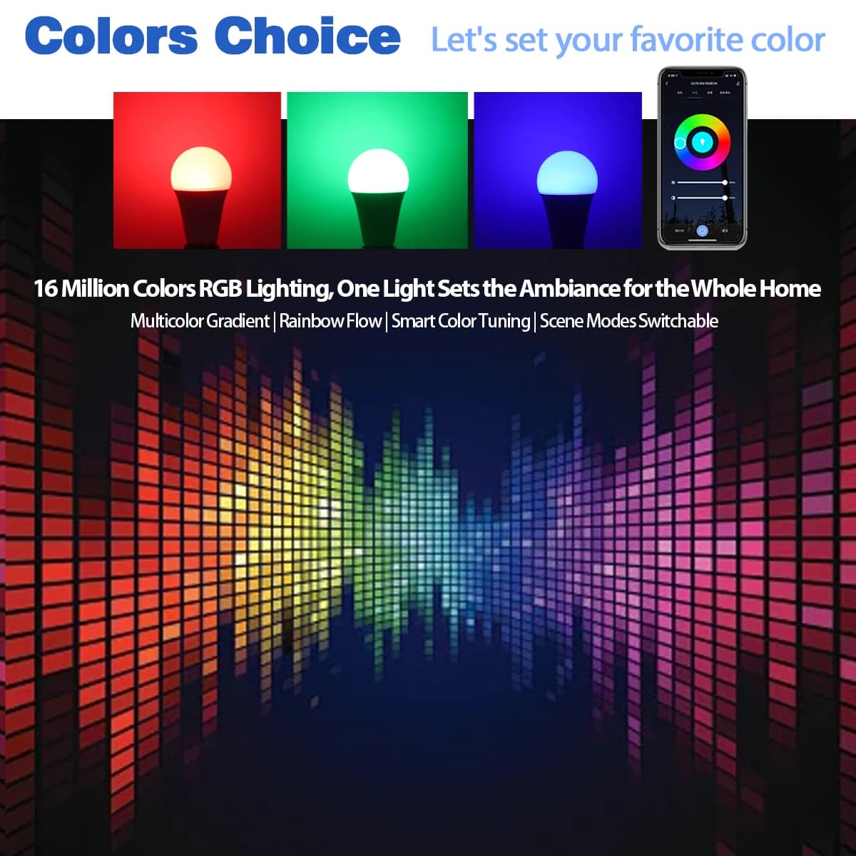 RGB Smart LED Bulb E27 B22 by Tuya - image 3