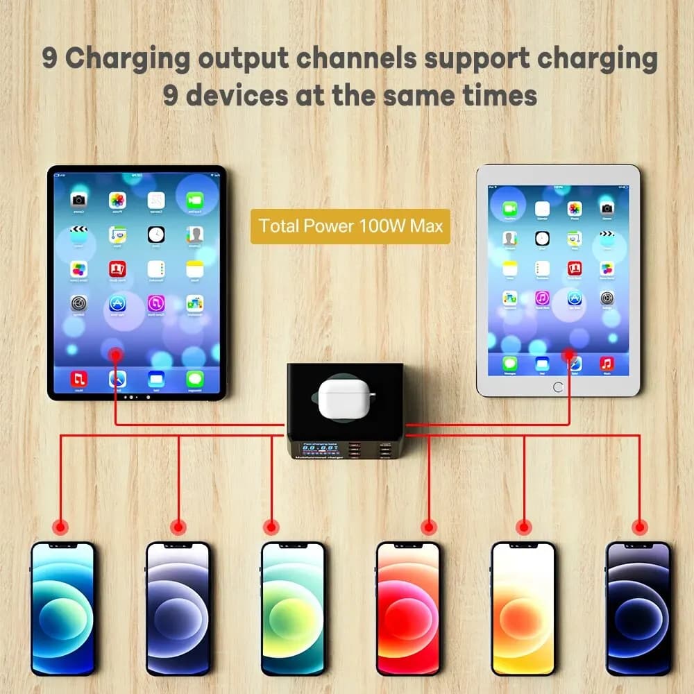 100W 8 Ports USB Charger Station - image 4
