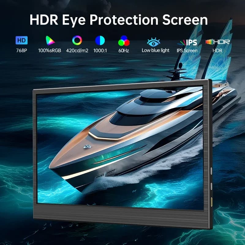 HGFRTEE Portable Monitor - 10.5 Inch 1280P Display - image 5