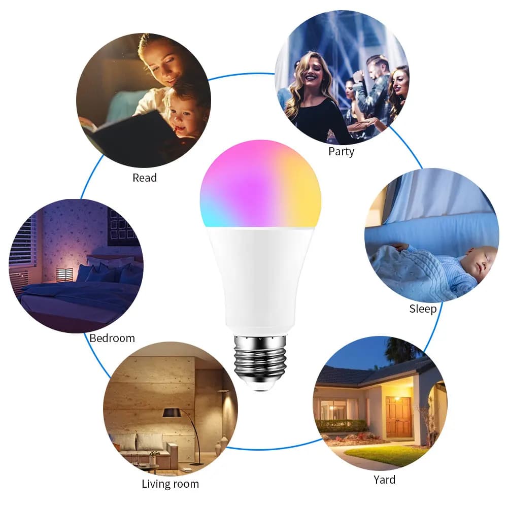 Smart LED Light Bulbs E27 TUYA RGB+White+Warm - image 5