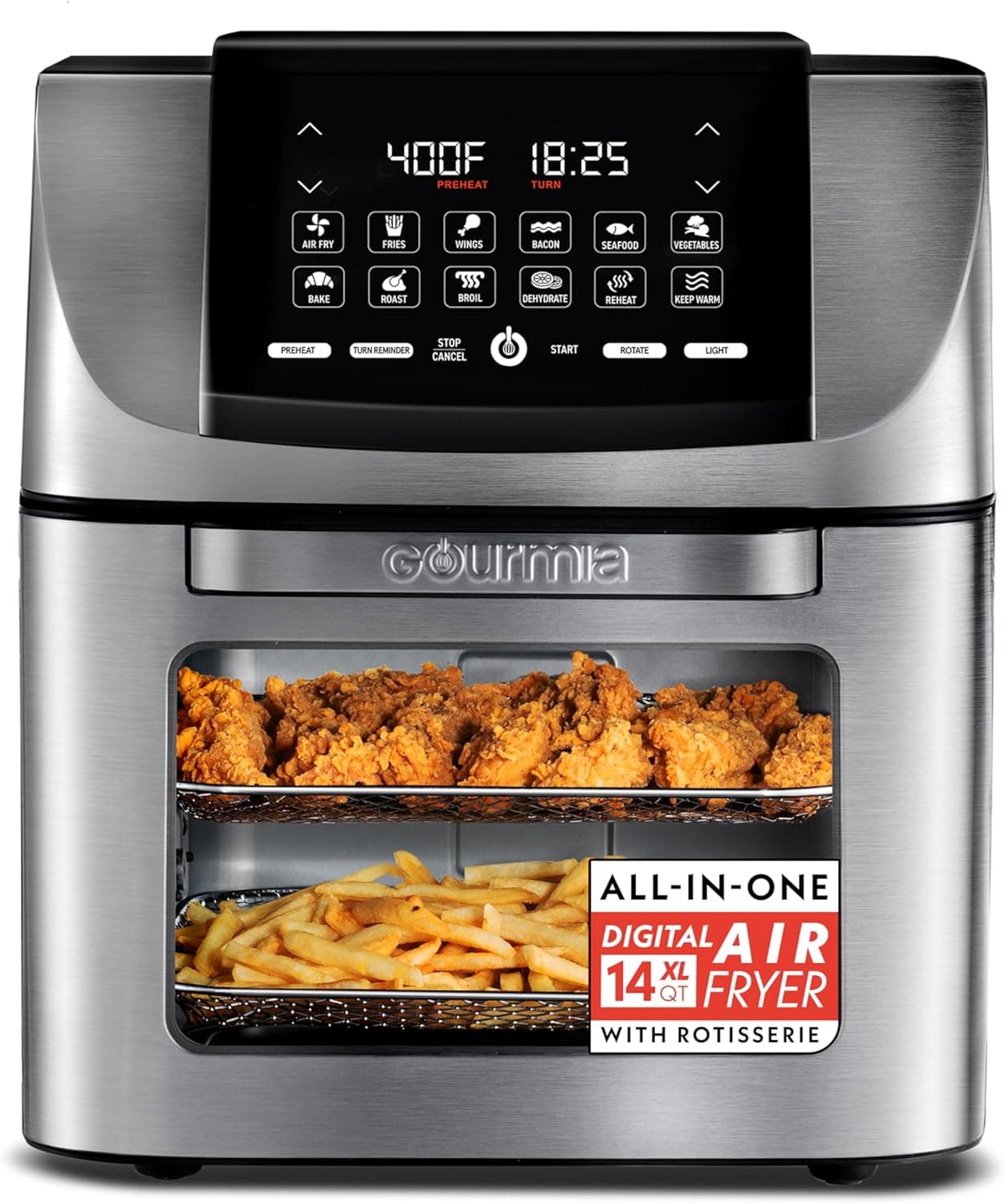 Gourmia Air Fryer - 14 Qt Rotisserie Oven