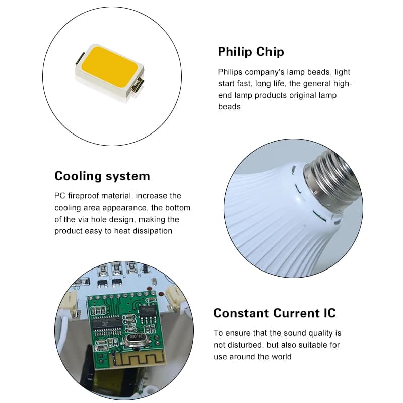 RGB Smart Bluetooth Speaker Music Bulb - image 3