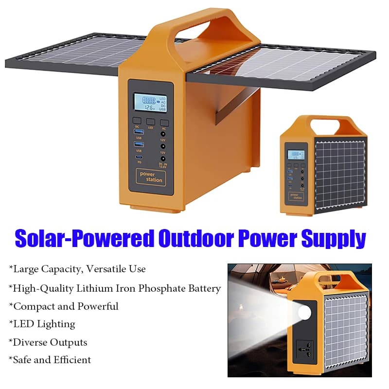 Generic 150W Portable Solar Power Station with LED Light