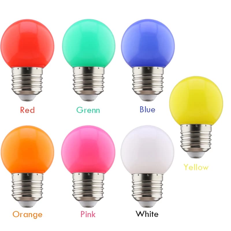 20pcs Colour LED Bulb E27 220V G45 7 Color RGB Lampada LED - image 3