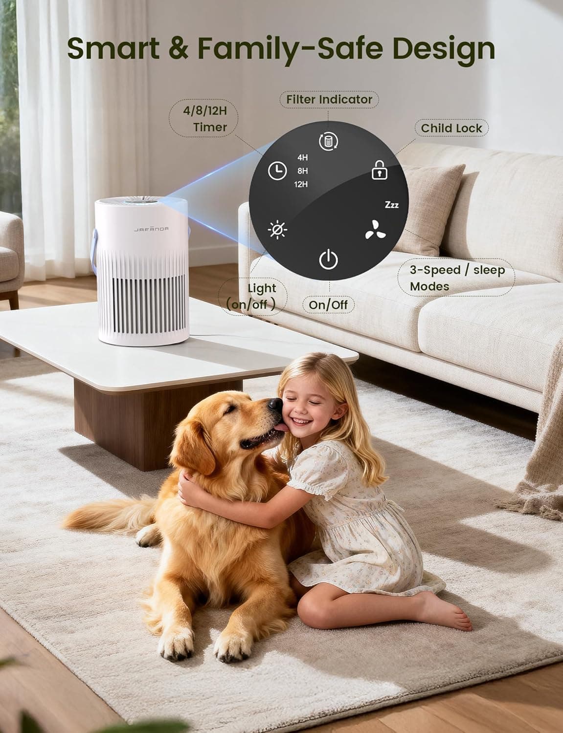Jafända Portable True HEPA Air Purifier for Bedrooms - image 5