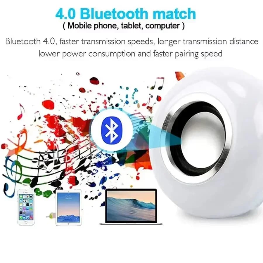 Bluetooth Music Bulb RGBW Remote Control Speaker - image 3