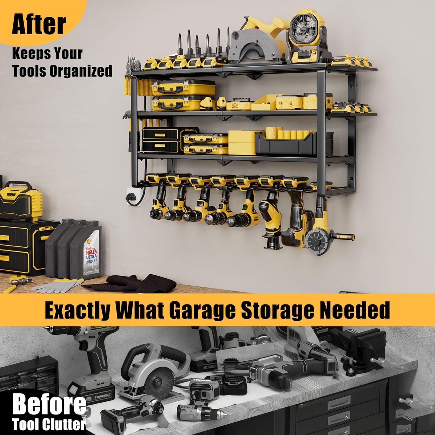 Spampur 4-Tier Power Tool Organizer with 6-Outlet Charging Station - image 5
