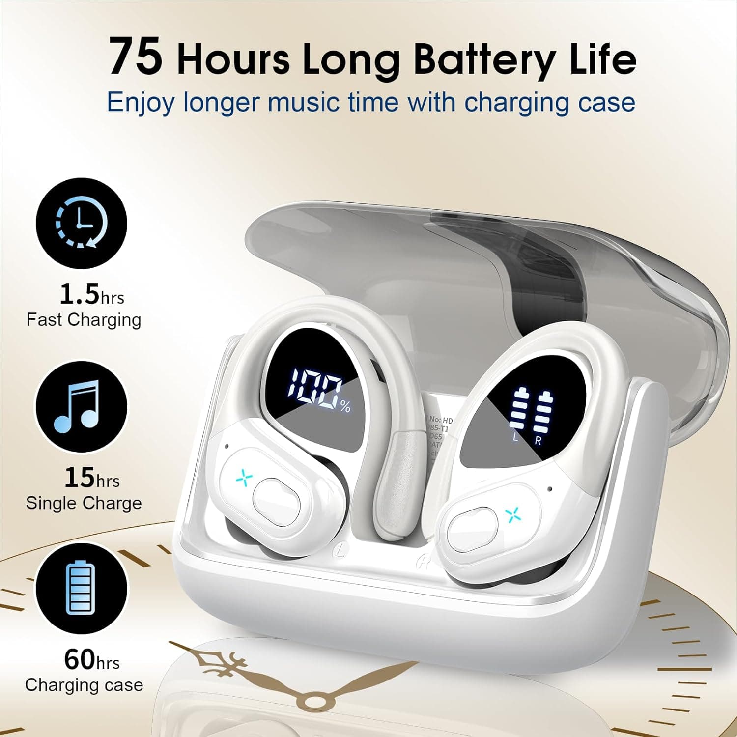Aptkdoe Wireless Earbuds - 75 Hours Playtime & Noise Cancelling - image 2