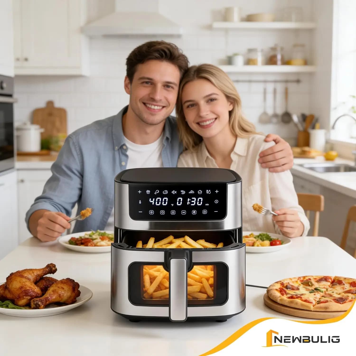 Nonstick 6.34QT Air Fryer with Window - image 2