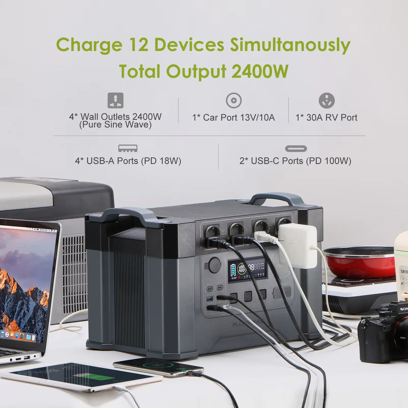 ALLPOWERS S2000 PRO 2400W Portable Solar Generator - image 2