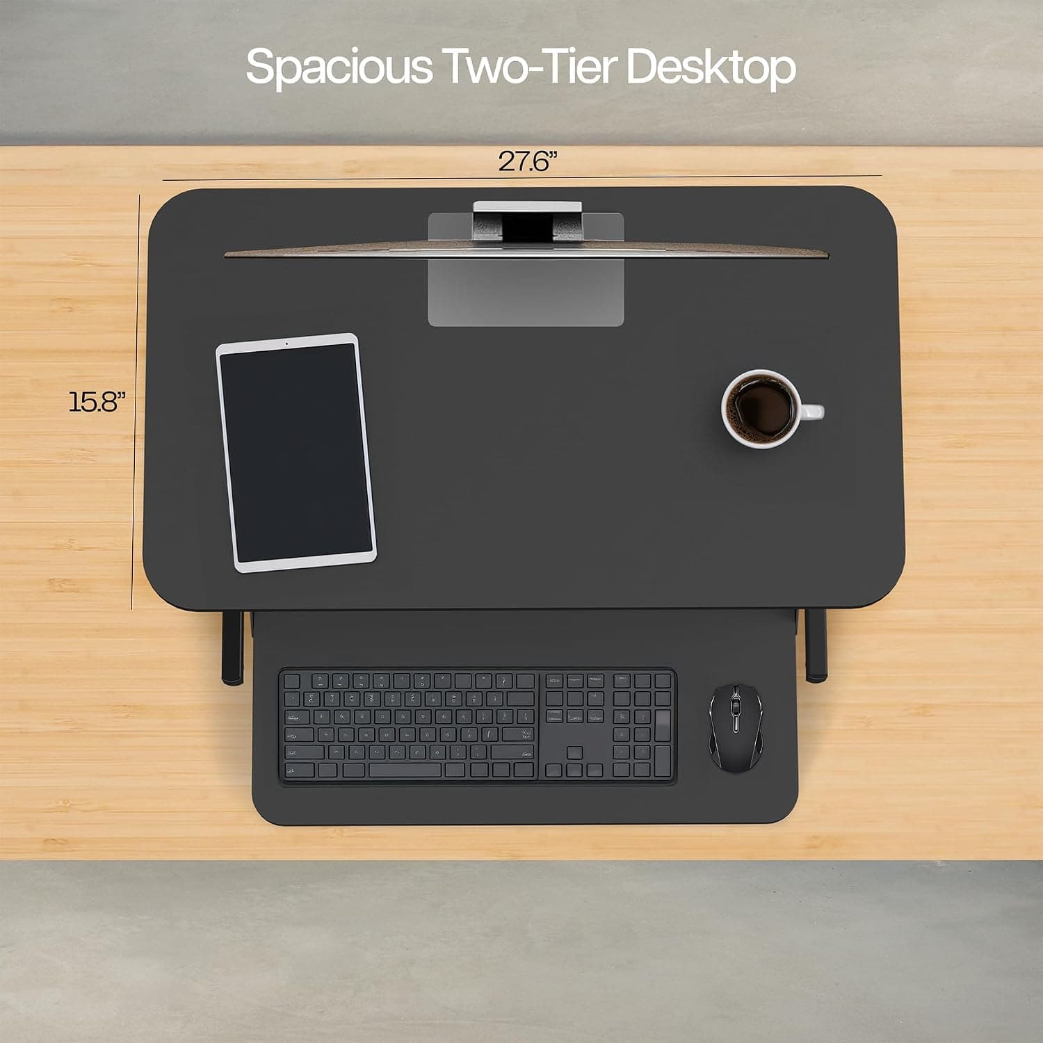 VIVO 28 in Standing Desk Converter with Keyboard Tray - image 5